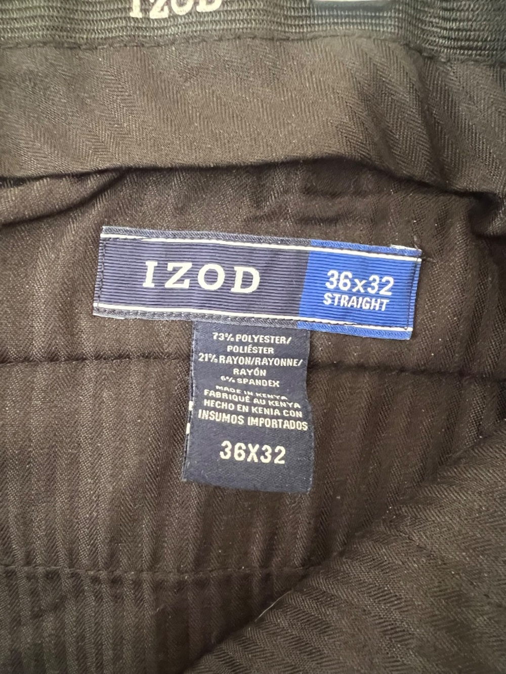 IZOD Men's Navy Straight Leg Dress Pants | 36x32 - Picture 3 of 3